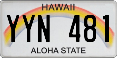HI license plate YYN481