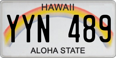 HI license plate YYN489