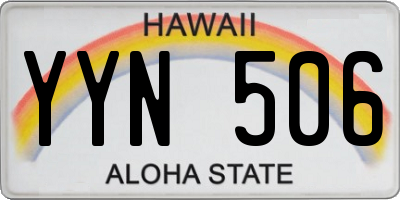 HI license plate YYN506