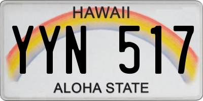 HI license plate YYN517