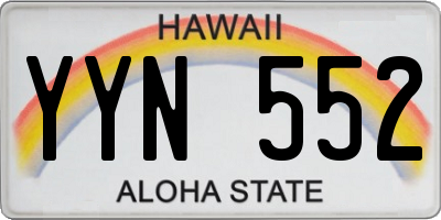 HI license plate YYN552
