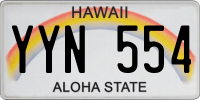 HI license plate YYN554
