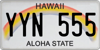 HI license plate YYN555