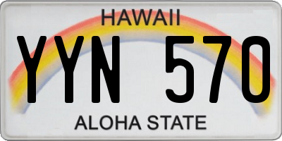 HI license plate YYN570