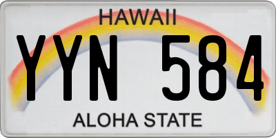 HI license plate YYN584