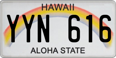 HI license plate YYN616