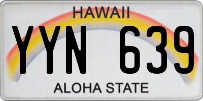 HI license plate YYN639