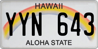 HI license plate YYN643