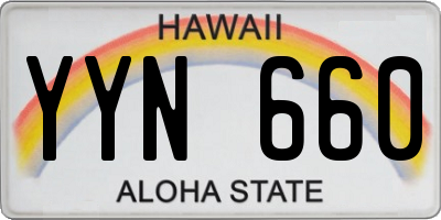 HI license plate YYN660