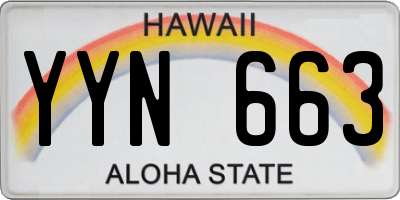 HI license plate YYN663