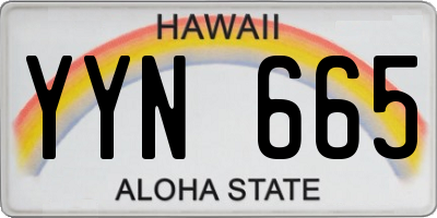 HI license plate YYN665