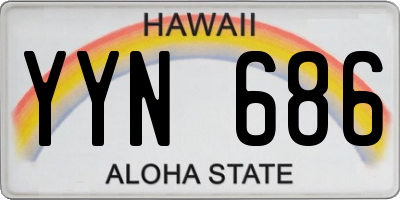 HI license plate YYN686