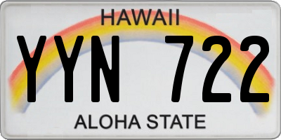 HI license plate YYN722