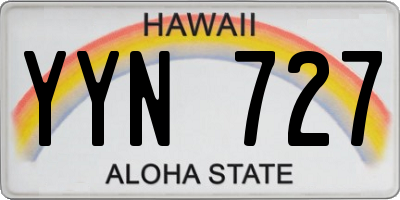 HI license plate YYN727