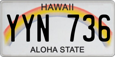 HI license plate YYN736