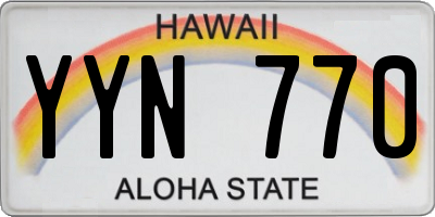 HI license plate YYN770