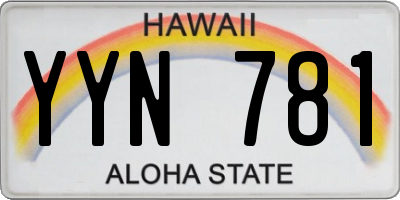 HI license plate YYN781
