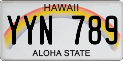 HI license plate YYN789
