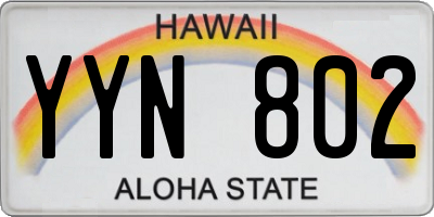 HI license plate YYN802