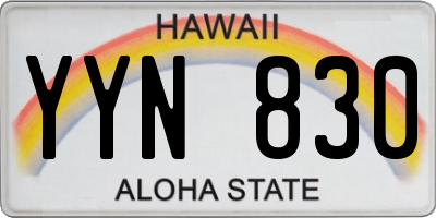 HI license plate YYN830