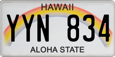 HI license plate YYN834