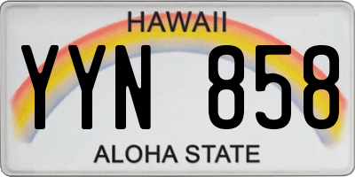 HI license plate YYN858