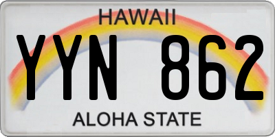 HI license plate YYN862
