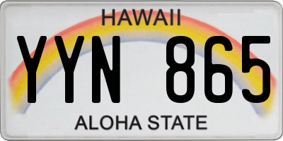HI license plate YYN865