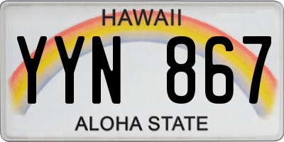HI license plate YYN867
