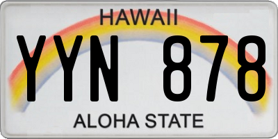 HI license plate YYN878