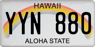 HI license plate YYN880