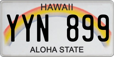 HI license plate YYN899