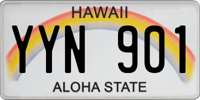 HI license plate YYN901