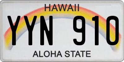 HI license plate YYN910