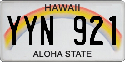 HI license plate YYN921