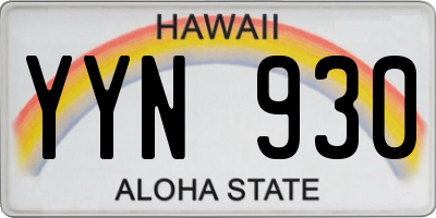 HI license plate YYN930