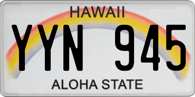 HI license plate YYN945