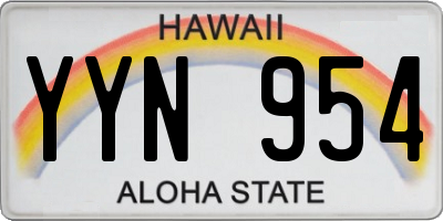 HI license plate YYN954