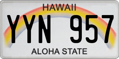 HI license plate YYN957