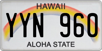 HI license plate YYN960