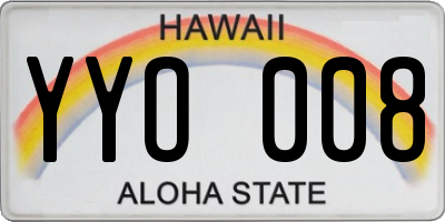 HI license plate YYO008