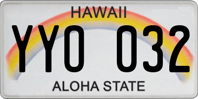 HI license plate YYO032