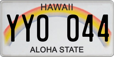 HI license plate YYO044