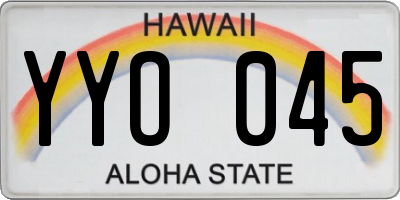 HI license plate YYO045