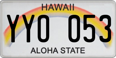 HI license plate YYO053