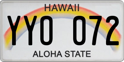HI license plate YYO072
