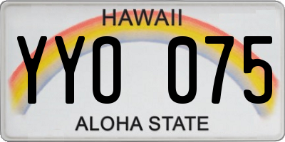 HI license plate YYO075