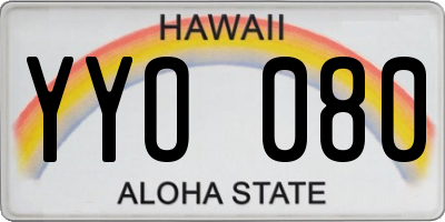 HI license plate YYO080