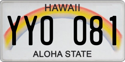 HI license plate YYO081