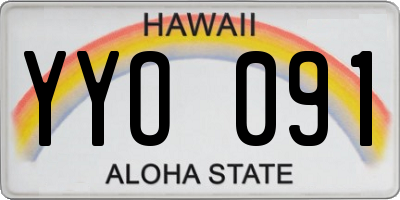 HI license plate YYO091